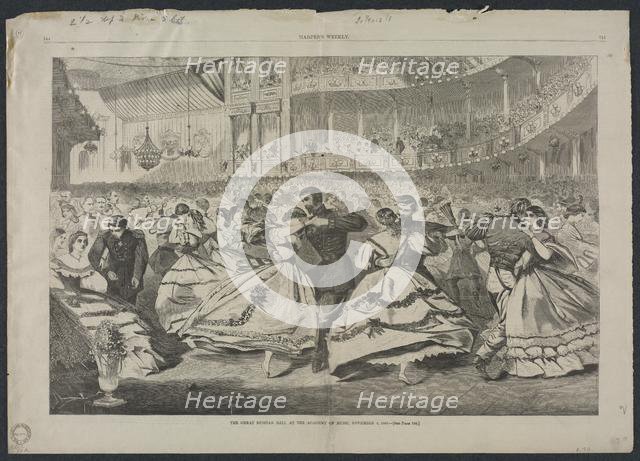 The Great Russian Ball at the Academy of Music, November 5, 1863, 1863. Creator: Winslow Homer (American, 1836-1910).