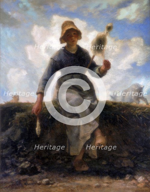 'The Spinner, Goatherd of the Auvergne', c1868-1869. Artist: Jean Francois Millet