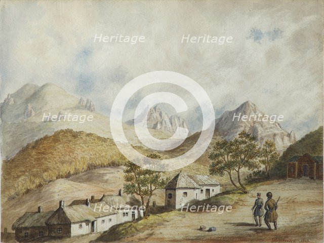 View of Zheleznovodsk, 1842. Artist: Anonymous  