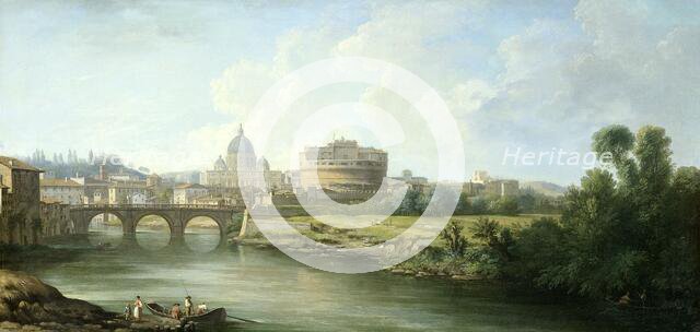 View of the Castel Sant'Angelo in Rome, 1750-1800. Creator: Pierre Antoine de Machy.