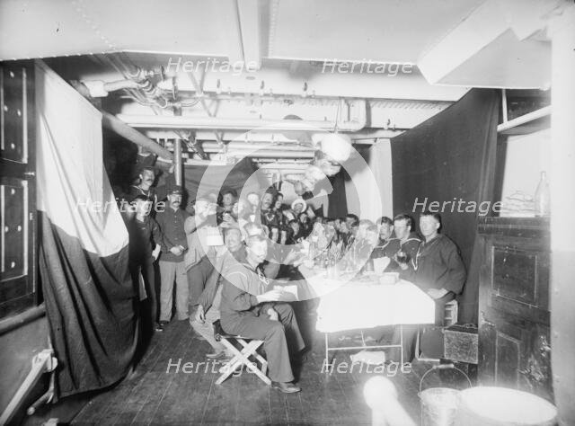 U.S.S. Maine sailors' mess, 1896. Creator: Edward H Hart.