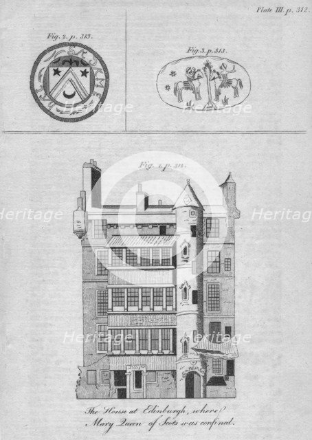 'The House at Edinburgh, where Mary Queen of Scots was confined', c19th century. Artist: Unknown.