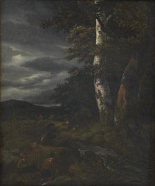 Landscape with a Hunting Scene, 1643-1682. Creators: Jacob van Ruisdael, Johannes Lingelbach.