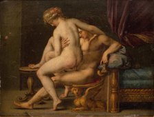 Nudity with man and woman; Intercourse scene, 1572-1602. Creator: Agostino Carracci.