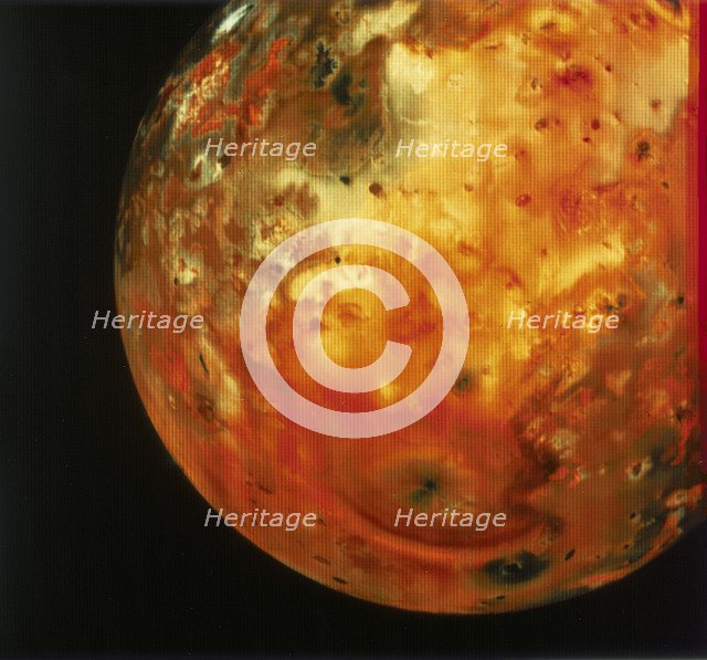 Nearly full view of Io, one of the moons of Jupiter, 1979. Artist: Unknown