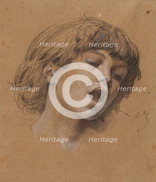 Head of a Boy Singing (Study for Music), c. 1898. Creator: Luc-Olivier Merson (French, 1846-1920).
