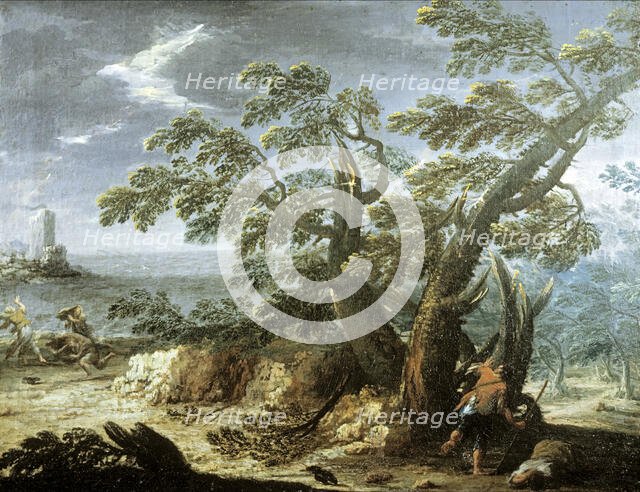 Landscape with Figures in a Storm, 1720-1780. Creator: Unknown.