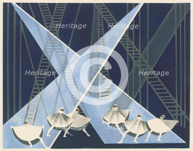 Scenic design from the portfolio Décors de Théâtre, 1930. Creator: Exter, Alexandra Alexandrovna (1882-1949).