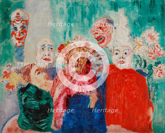 Masks, 1925. Creator: Ensor, James (1860-1949).