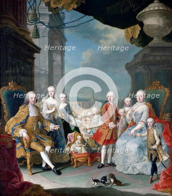 Maria Theresia of Austria and Francis I with their Children. Artist: Meytens, Martin van, the Younger (1695-1770)