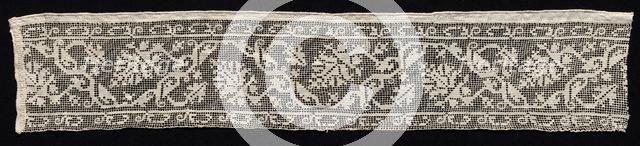 Fragment of a Band with Vines and Leaves, 1600s. Creator: Unknown.