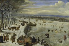 View of Antwerp with Frozen Schelde, 1593. Creator: Lucas van Valckenborch.