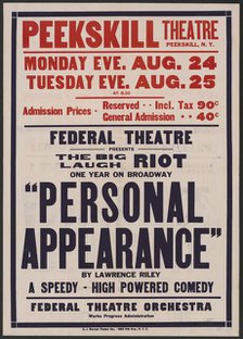Personal Appearance 3, Peekskill, NY, [1930s]. Creator: Unknown.