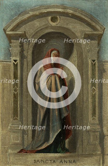 Sketch for the Church of Notre-Dame-de-Bonne-Nouvelle: Saint Anne, c1840. Creator: Auguste Hesse.