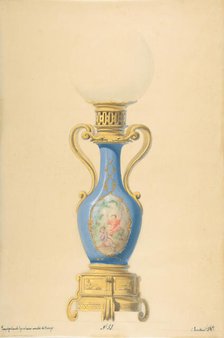 Design for an Oil Lamp, 19th century. Creator: Anon.