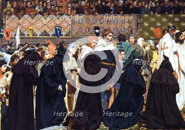 Les funérailles de Charles le Bon, comte de Flandre, célébrées à Bruges le 22 avril 1127, c1876-1877 Creator: Jan Van Beers.