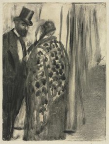 Conversation: Ludovic Halévy and Madame Cardinal (The Conversation)…, c.1880-1883. Creator: Edgar Degas (French, 1834-1917).