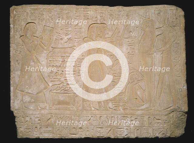 Stela (Commemorative Stone) Depicting the Funeral of Ramose, Egypt, New Kingdom, Dynasty 19... Creator: Unknown.