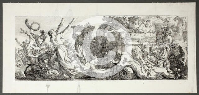 Arrival at the Grape Press, plate four of four from Le Travaux de la Vendange, 1750. Creator: Joseph-Marie Vien the Elder.