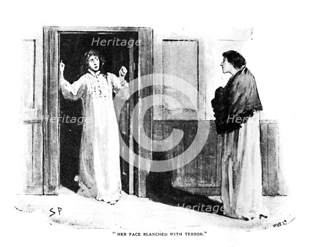 'Her Face Blanched With Terror', 1892. Artist: Sidney E Paget.