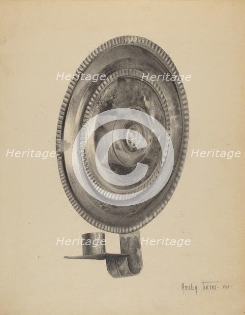 Candle Sconce, 1938. Creator: Amelia Tuccio.