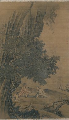 Landscape with Daoist Immortals Playing Weiqi, Ming dynasty (1368-1644), 15th century. Creator: Dai Jin.