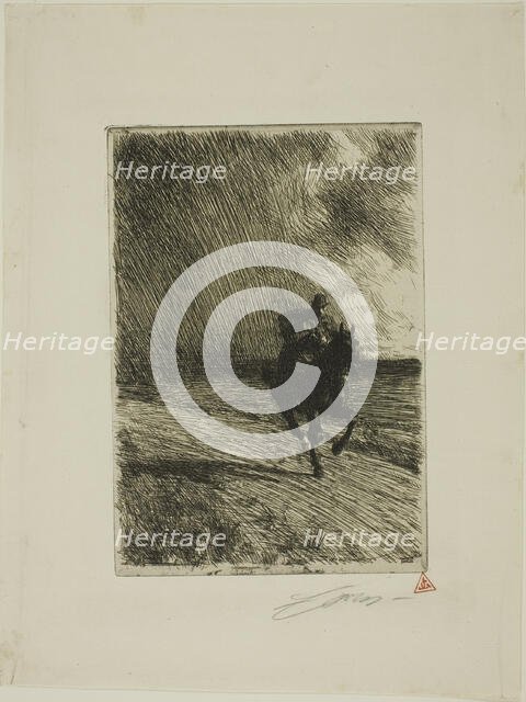 Storm, 1891. Creator: Anders Leonard Zorn.