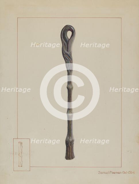 Iron Hitching Post, c. 1937. Creator: Samuel Fineman.