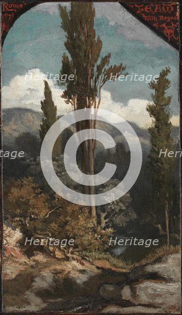 Three Trees: Italy, 1871. Creator: Elihu Vedder (American, 1836-1923).