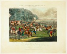 The Winning Post, from The Grand Steeplechase over Leicestershire, published 1830. Creator: Charles Bentley.