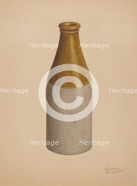 Stoneware Ink Bottle or Catsup Bottle, probably 1938. Creator: Richard Barnett.
