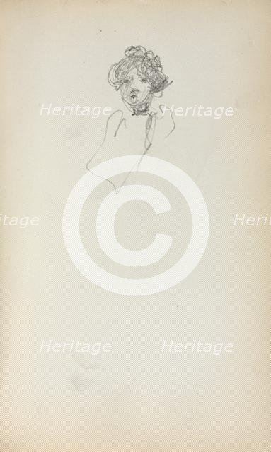 Italian Sketchbook: Head of a Woman (page 215), 1898-1899. Creator: Maurice Prendergast (American, 1858-1924).