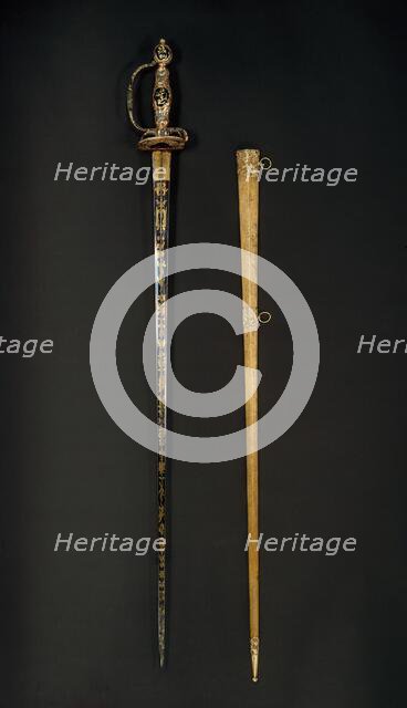 Smallsword with Scabbard, possibly German, ca. 1750-60. Creator: Unknown.