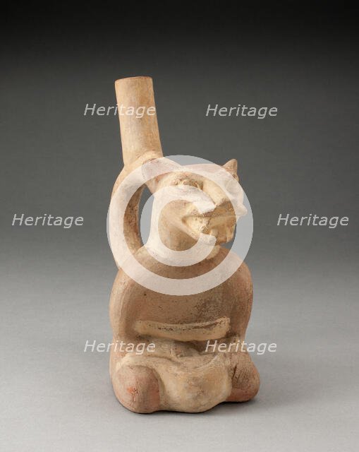 Handle Spout Vessel in the Form of a Cat Man, 100 B.C./A.D. 500. Creator: Unknown.