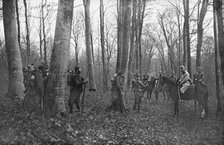 ''En Reconnaissance; la rencontre en foret de deux patrouilles Francaises', 1915. Creator: Unknown.