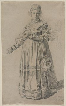 Standing Woman, 1877. Creator: Victor Tobler (Swiss, 1846-1915).