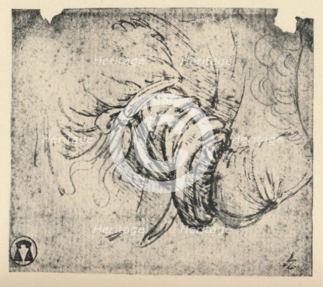 'Sleeve study for The Annunciation', 1470-1473 (1945). Artist: Leonardo da Vinci.