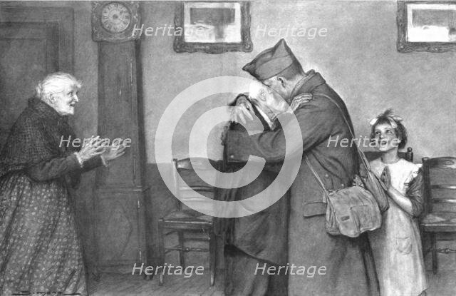 ''La joie dans les Foyers; Le retour du prisonnier', 1918. Creator: J Simont.