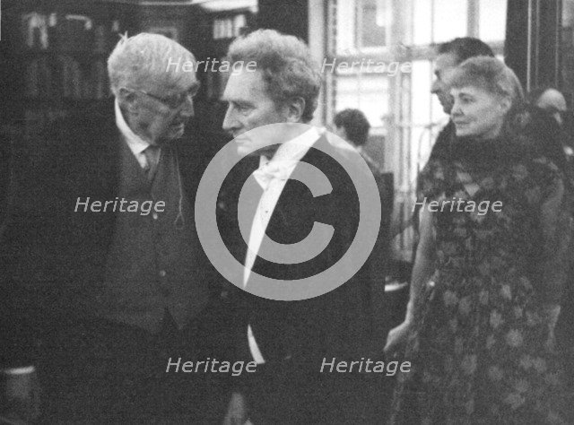 Percy Grainger and Ralph Vaughan Williams, Cecil Sharp House, London, 1958. Artist: Eddis Thomas