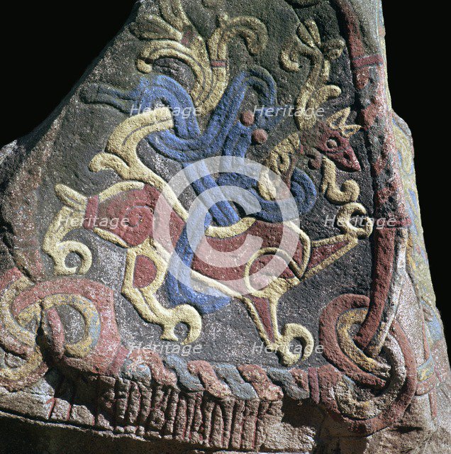 Detail of the great runestone of Harald Bluetooth, 10th century. Artist: Unknown