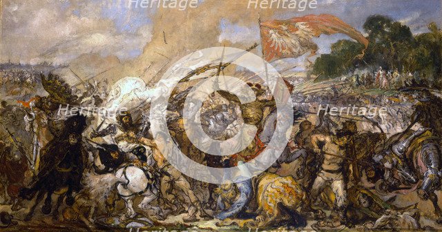 The Battle of Grunwald (sketch). Artist: Matejko, Jan Alojzy (1838-1893)