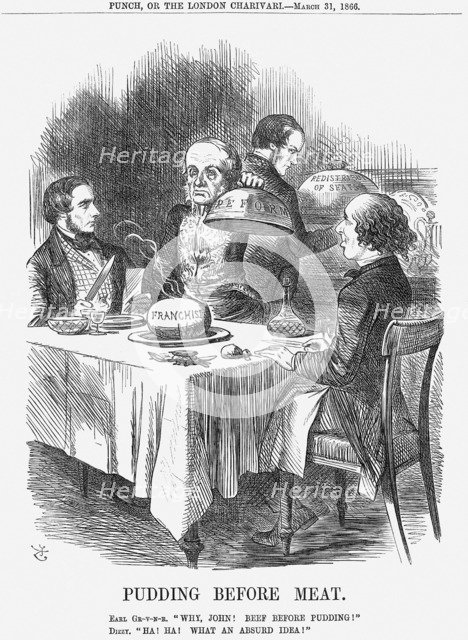 'Pudding before Meat', 1866. Artist: John Tenniel
