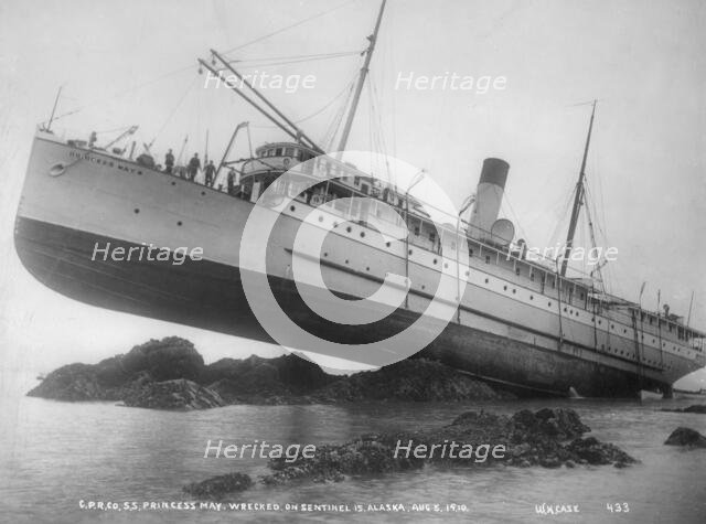 S.S. Princess May wrecked on August 5, 1910, 1910. Creator: William Howard Case.