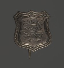 Shield-shaped identification pin for William H. Clay, 1864-65. Creator: Unknown.