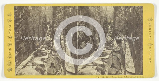 The Flume from below, looking up, mid 19th century. Creator: N.W. Pease.