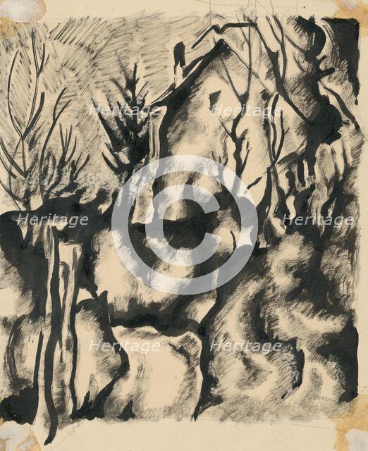 House in the garden, 1924-1928. Creator: Konstantin Bauer.