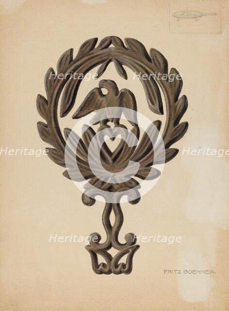 Flat Iron Holder, c. 1937. Creator: Fritz Boehmer.