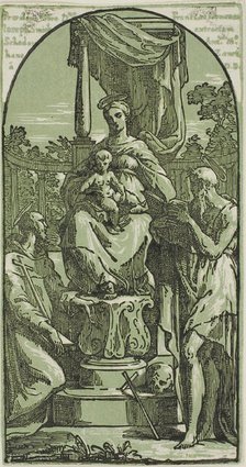Madonna and Child Enthroned, St. Jerome and St. Francis, n.d. Creator: Anton Maria Zanetti.