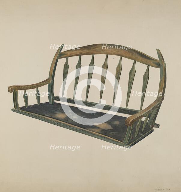 Prairie Schooner Seat, c. 1937. Creator: Wilbur M Rice.