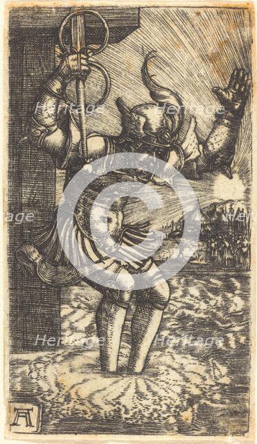 Horatio Cocles Leaping into the River Tiber, c. 1520/1530. Creator: Albrecht Altdorfer.